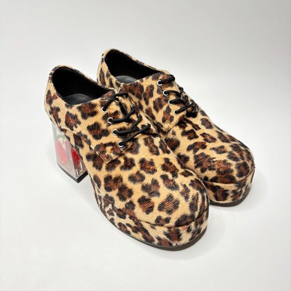 FUNTASMA Other - FUNTASMA Pimp-02 Leopard Print Goldfish Heel Lace Up Oxford Mens Size 8